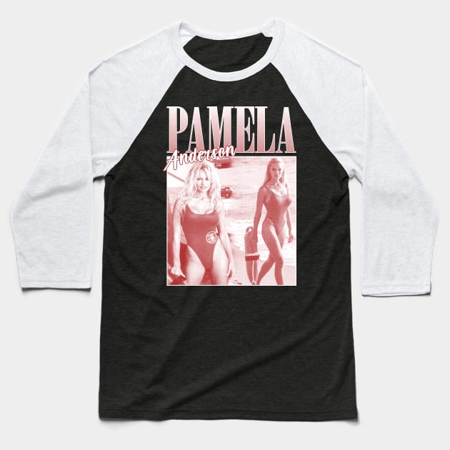 Pamela Anderson Baseball T-Shirt by Fewclipclop